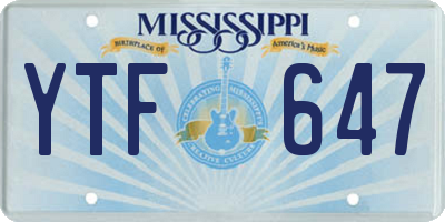 MS license plate YTF647