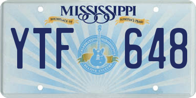 MS license plate YTF648