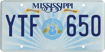 MS license plate YTF650
