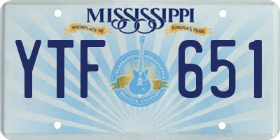 MS license plate YTF651