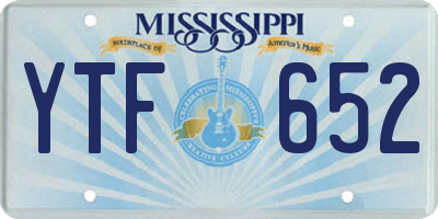 MS license plate YTF652