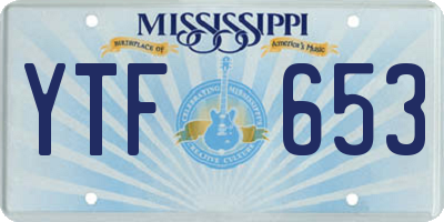 MS license plate YTF653