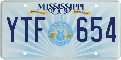 MS license plate YTF654