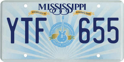 MS license plate YTF655