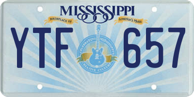 MS license plate YTF657
