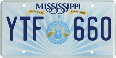 MS license plate YTF660