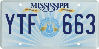 MS license plate YTF663