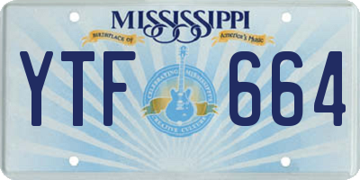MS license plate YTF664