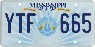 MS license plate YTF665