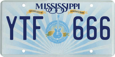 MS license plate YTF666