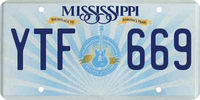 MS license plate YTF669