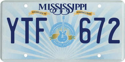 MS license plate YTF672