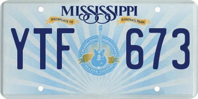 MS license plate YTF673