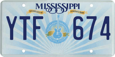 MS license plate YTF674