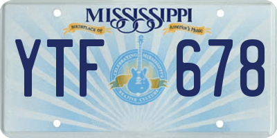 MS license plate YTF678