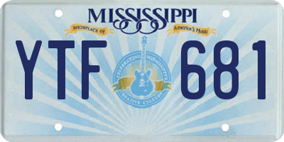 MS license plate YTF681