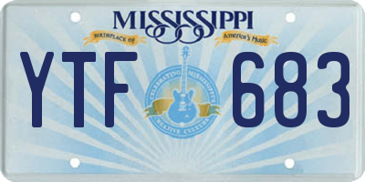 MS license plate YTF683