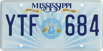 MS license plate YTF684