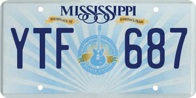 MS license plate YTF687