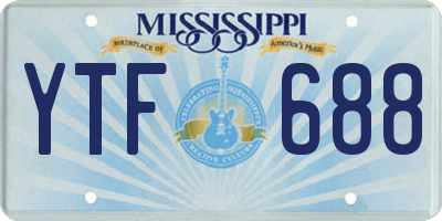 MS license plate YTF688