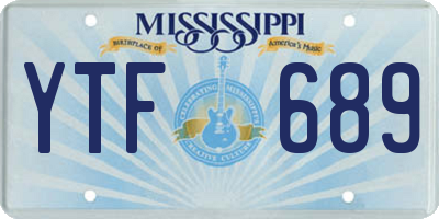 MS license plate YTF689