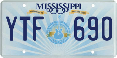 MS license plate YTF690