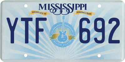 MS license plate YTF692