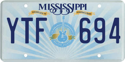 MS license plate YTF694