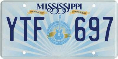 MS license plate YTF697