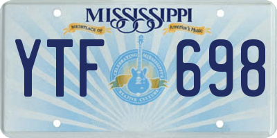 MS license plate YTF698