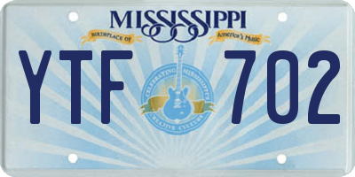 MS license plate YTF702