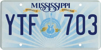 MS license plate YTF703