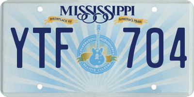 MS license plate YTF704