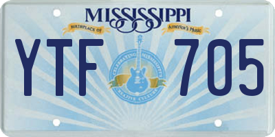 MS license plate YTF705