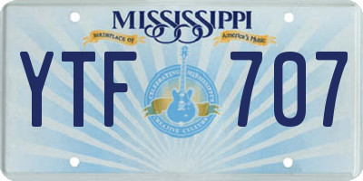 MS license plate YTF707
