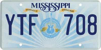 MS license plate YTF708