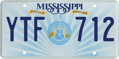 MS license plate YTF712