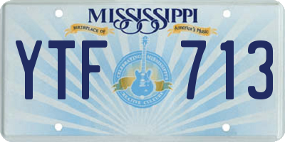 MS license plate YTF713