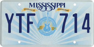 MS license plate YTF714