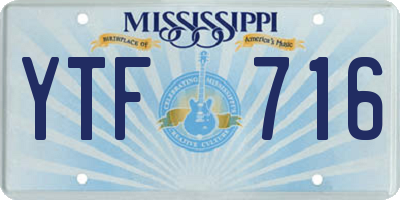 MS license plate YTF716