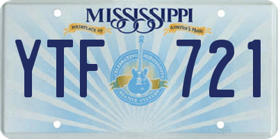 MS license plate YTF721