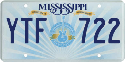 MS license plate YTF722