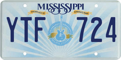 MS license plate YTF724