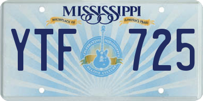 MS license plate YTF725