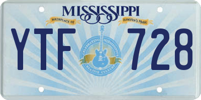 MS license plate YTF728