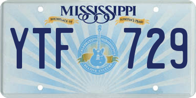 MS license plate YTF729