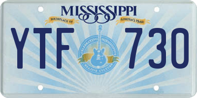 MS license plate YTF730
