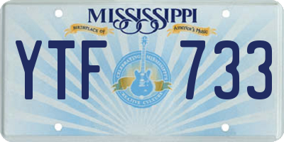 MS license plate YTF733
