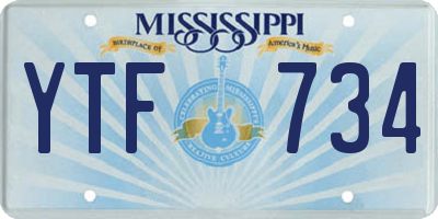 MS license plate YTF734
