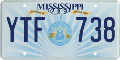 MS license plate YTF738